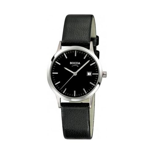 Boccia Titanium Watch with Black Leather Band - 3180-02 - Click Image to Close